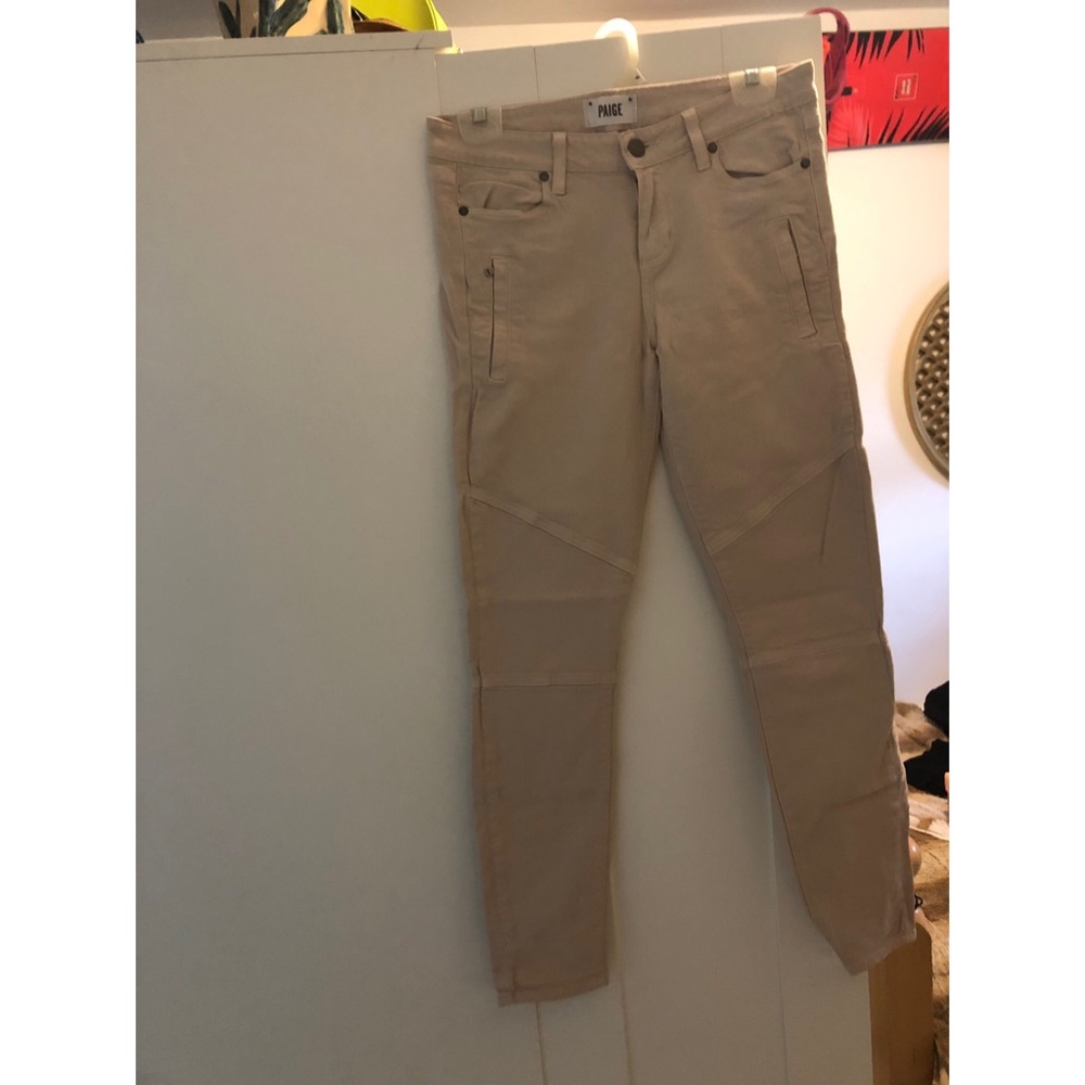 Paige jeans Cassidy zip light beige size 29